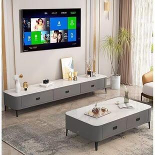 WAR全实木电柜轻奢现代简视约电客厅家用小户型岩板茶玻璃几视柜