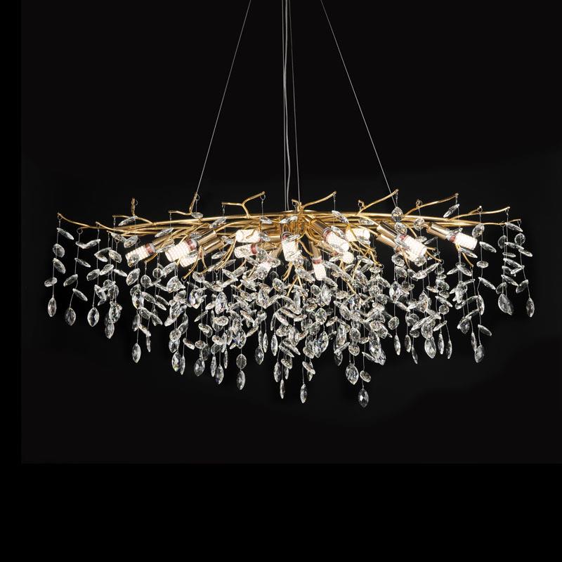 轻奢水晶吊灯创意枝灯树客厅餐厅卧室灯境跨材117法式吊铝灯厂家