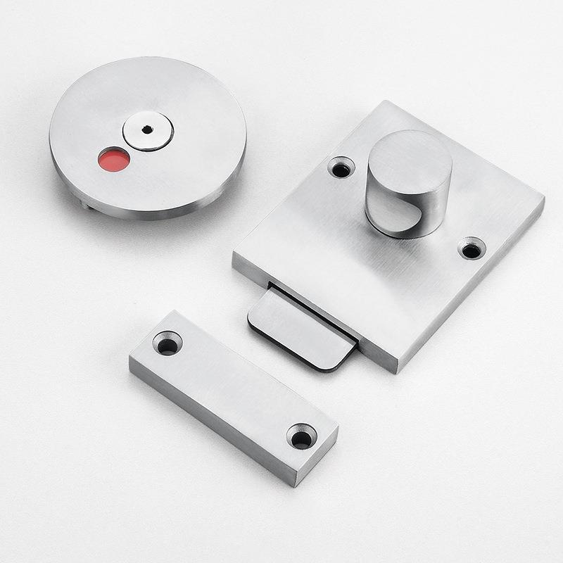 公共厕所卫生间3ISJ配0件有人无人指示锁4精铸不钢带拉锈手插销门