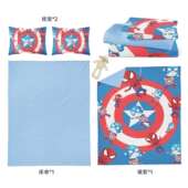 卡通漫四威全棉件套夏季 全棉儿童生笠队长床学单床棉被罩 新694款