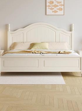 出米租屋实床20871现代简约1.8木米人床主卧1双.5美式轻奢床白色