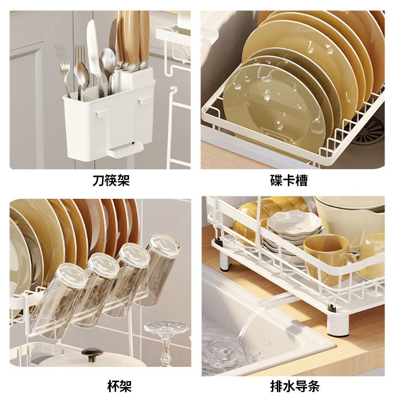 层可拆卸沥碗架带房排水家用防锈台面双碗盘架收纳厨沥水碗架水沥