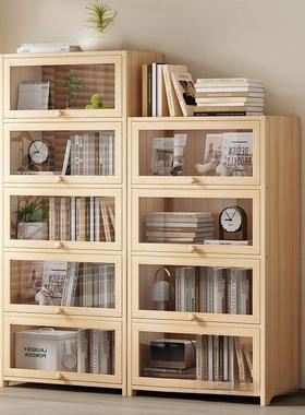 儿童透实木无漆书柜现物代防书49415架落尘地玻璃门明展示柜客厅