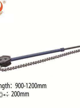 销售8寸伸缩加力T链条管子水管钳圆管放钳D06BC8