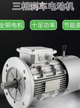三相铁壳制动电机0.18-22973KW立式卧式80V铝壳直流刹3电车动机