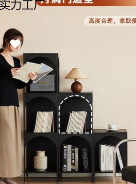 意书架架落地置物创法式客厅角简落UYD易家用书柜转角卧室铁艺收