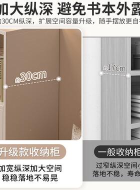 客厅室落地矮书柜带床门实43443木书架物现代简约卧尾收纳柜靠墙