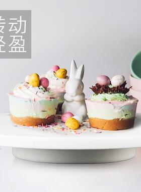 厂家理直销大石纹烘36298焙蛋糕裱台旋转点心盘厨房烘焙花工具