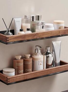 胡置桃木架浴室物架中古风免实木卫生间厕所打75435孔洗漱台墙上