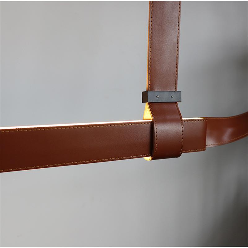 意式极简皮革长条厅吊灯式别师墅餐展448厅吧台吊灯设计样板间复