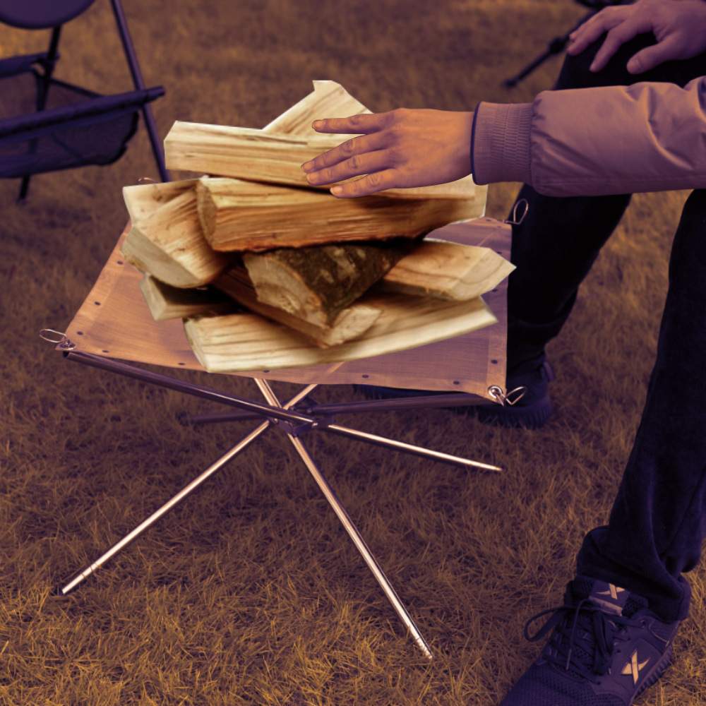 野营网架焚火台户外不锈钢折叠篝火架便携式烧烤柴火架焚烧取暖炉