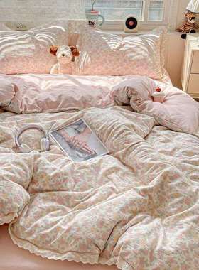 a婴级床7zz8XFtZ上四套秋冬季感保暖被母套件冬季纯类棉床单