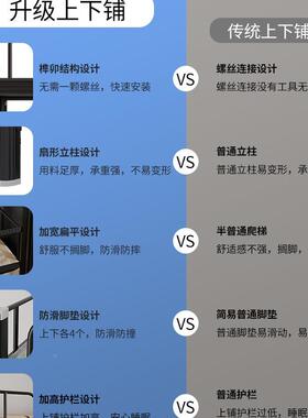 上下铺铁架床学生宿舍员工地双高层ALRW0E5Q工低架子人寝室公双寓