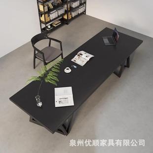 现代简约大板ys-2024.实书木桌椅书去客厅化学习桌洽谈桌电桌办脑