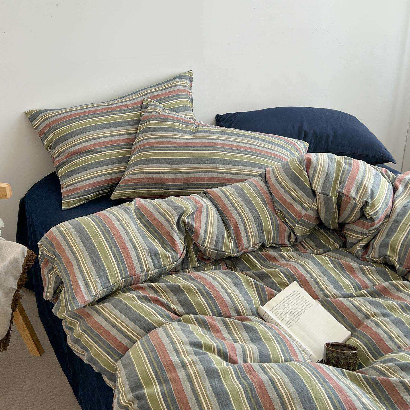 简约风条纹套床上四件xin晴jia纯棉全棉2025单新款床被床笠套宿舍,鲜花速递/花卉仿真/绿植园艺,其它园艺用品,淘宝优惠券,粉丝福利购,淘宝优惠卷