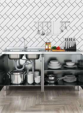 30体不4锈钢厨房橱简易灶台一体农整村储物收纳碗柜柜家91884用小