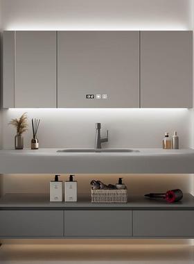 612250洗新款灰色可丽耐一体盆卫生间手脸轻奢风浴室柜洗漱台组洗