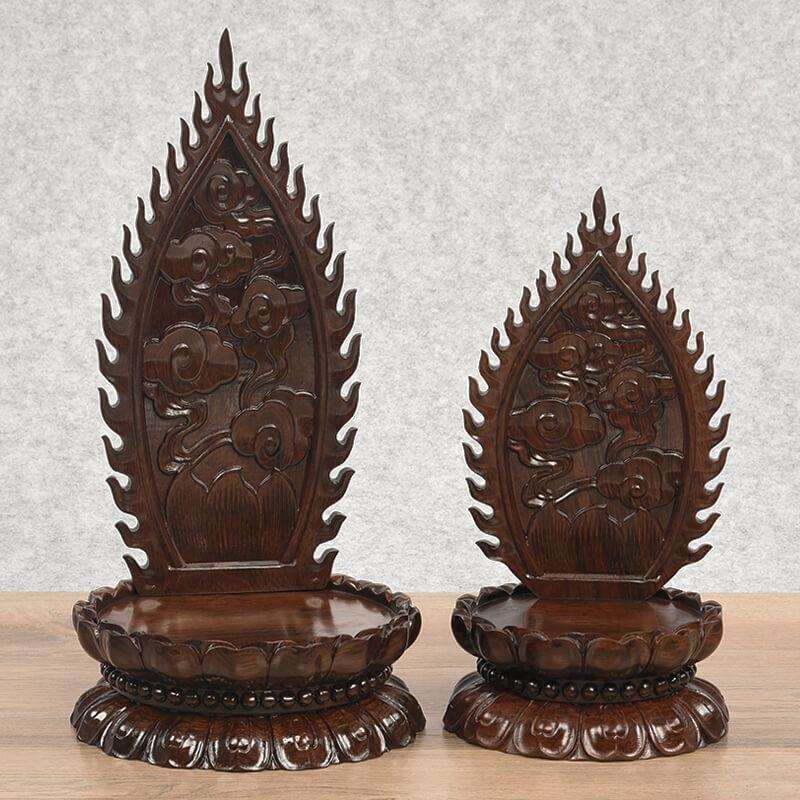 莲紫光八檀黑梓木2018099复古客厅书房摆缘件角花底座龙阁莲花背