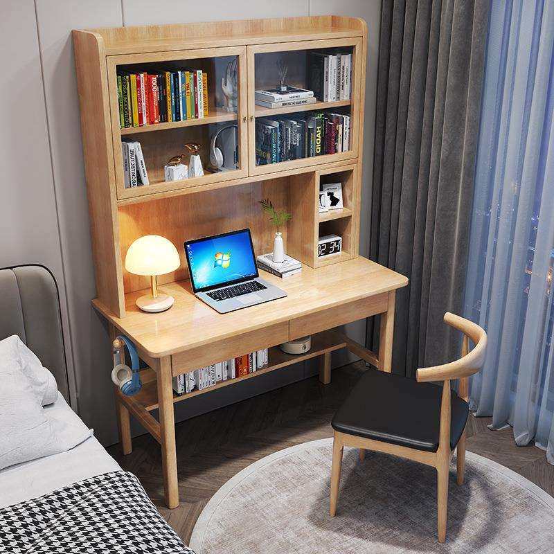 2115胡桃色书桌带柜笔门记本单实人电脑桌书架一体卧室床头学木习,玩具/童车/益智/积木/模型,其它,淘宝优惠券,粉丝福利购,淘宝优惠卷