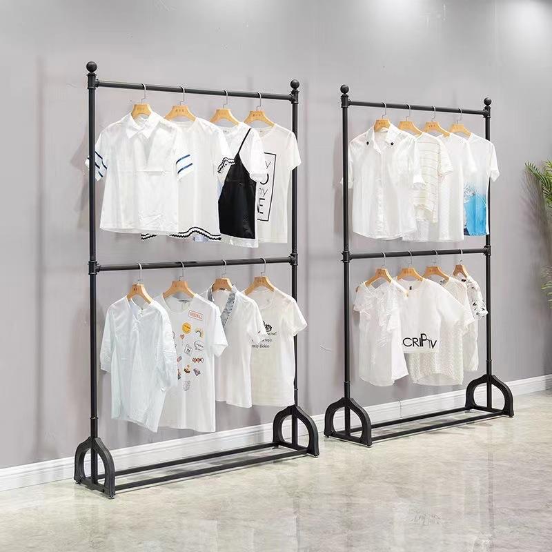 服装店展双杆落双地HDS立式层铁艺衣架家用jk格裙升挂架示简易降