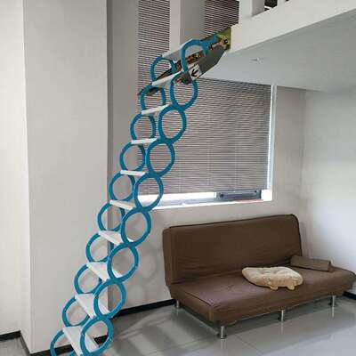 阁楼伸缩梯家用隐形楼拉伸折升降LTK叠隔壁挂层电动伸缩室内梯子