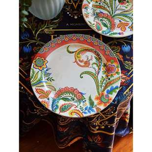 埃兰尔迪盘异域风情釉下彩陶瓷餐具430创意装饰盘西餐心子菜盘点