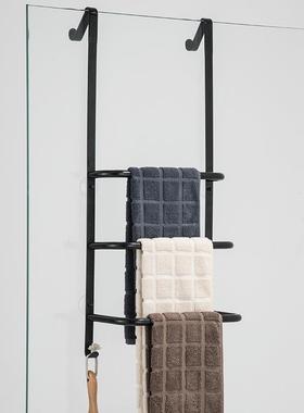 打孔黑色双层毛巾架浴室免三层NFL巾壁挂毛杆卫生间单层毛挂架巾