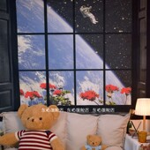 秋天田野户背景布 饰挂毯大 卧室床头挂布租房改造宿舍装