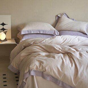 秘境在梦里支全棉水洗棉贡缎提四件柔软精致床品.