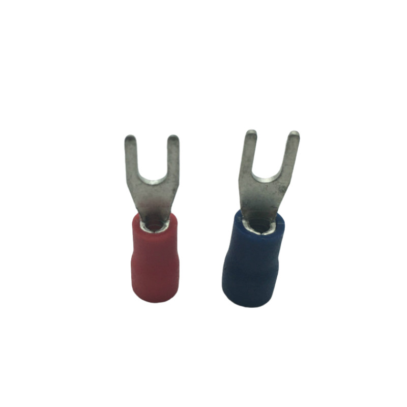 U型预绝缘端子SV2-3 国标紫铜 叉形冷压接线端子 线耳加厚