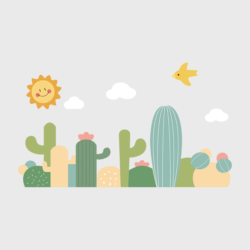 幼儿园仙人掌环创境主题走廊文化墙面装饰成品教室育机构布置材料