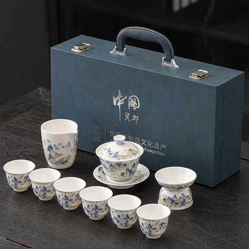 新款羊脂玉瓷功夫茶具装家用陶瓷茶壶盖碗茶杯档茶具送礼,餐饮具,功夫茶具,淘宝优惠券,粉丝福利购,淘宝优惠卷