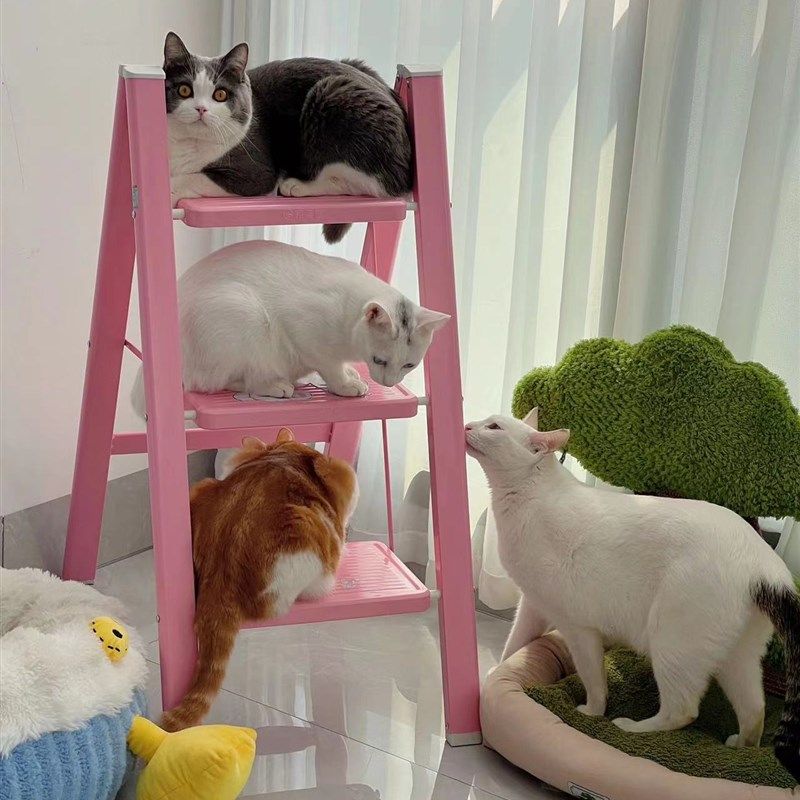 多巴胺粉色家用梯子人字梯室内爬梯凳少女心乔迁新居,居家日用,家用梯,淘宝优惠券,粉丝福利购,淘宝优惠卷