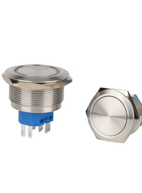 mm0mmmmmm大开孔金属按钮开关防水带灯圆形按键自锁自复位