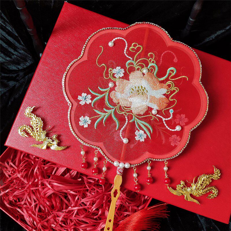 古风团扇新娘婚礼结婚手捧出嫁扇子汉服秀禾婚礼刺绣喜扇,家居饰品,工艺扇/团扇/喜扇/折扇,淘宝优惠券,粉丝福利购,淘宝优惠卷