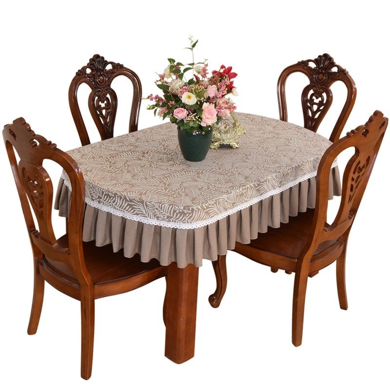 现代圆桌收缩椭圆形餐桌布台布布艺家用咖啡长方形茶几布定制