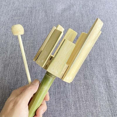 手工儿童启智竹板琴打击乐小竹琴手敲八音琴表演定制奥夫音乐