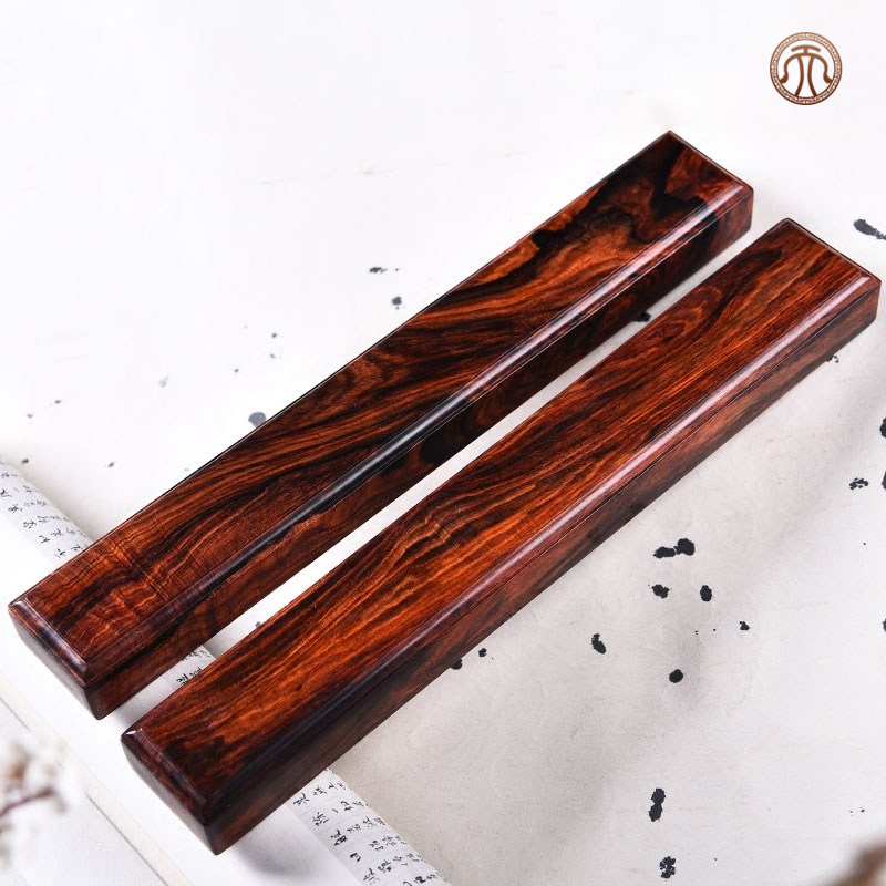 天纵纸镇老挝大红酸枝素面镇尺文房四宝书镇雕龙镇纸书法红木木料