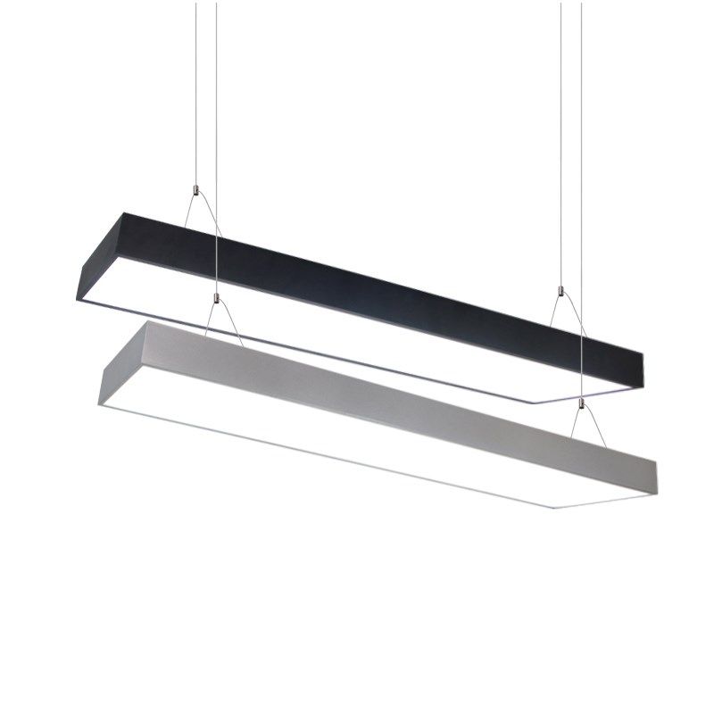 LED办公室吊灯现代写字楼长条形拼接铝材灯具 商业工程吊线灯