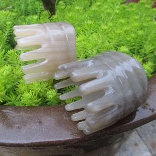 加厚天然圆筒老牛角梳头部经络保健按摩家用头疗梳男女通用洗头刷