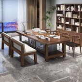 实木大长书桌现代办公室公司会议桌图书馆书房阅读学习书桌椅