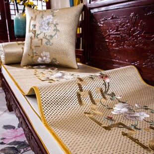 夏季红木沙发坐垫夏天冰丝凉垫新实木家具冰藤席防滑坐垫定制