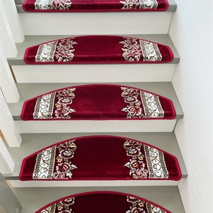 嘉驰别墅家用实木楼梯地毯免胶自粘防滑室内踏步垫阶梯式满铺定制