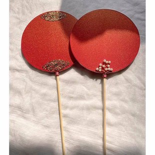 古风小物件长扇子探水河六一舞蹈道具扇表演演出长古风团扇