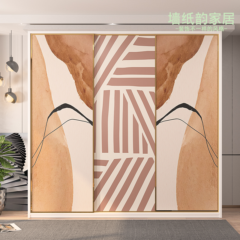 衣柜推拉门贴纸厨房门贴画装饰卫生间玻璃贴阳台移门电梯改造墙纸图片