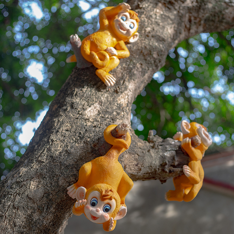 花园装饰窗熊猫挂件 庭院布置造景树上挂饰别墅小院子墙壁