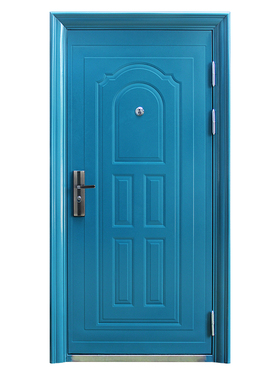 蓝色防盗门家用进户门入户门单门学校教室门储藏室外钢质门工程门