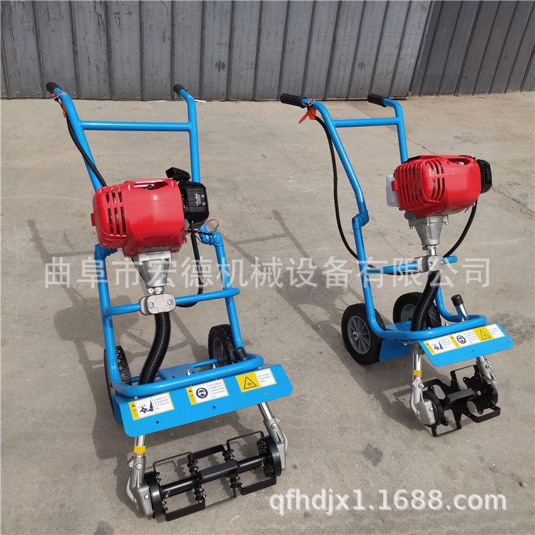 手推式小型松土机微型汽油除草机果园小型轻便锄草机