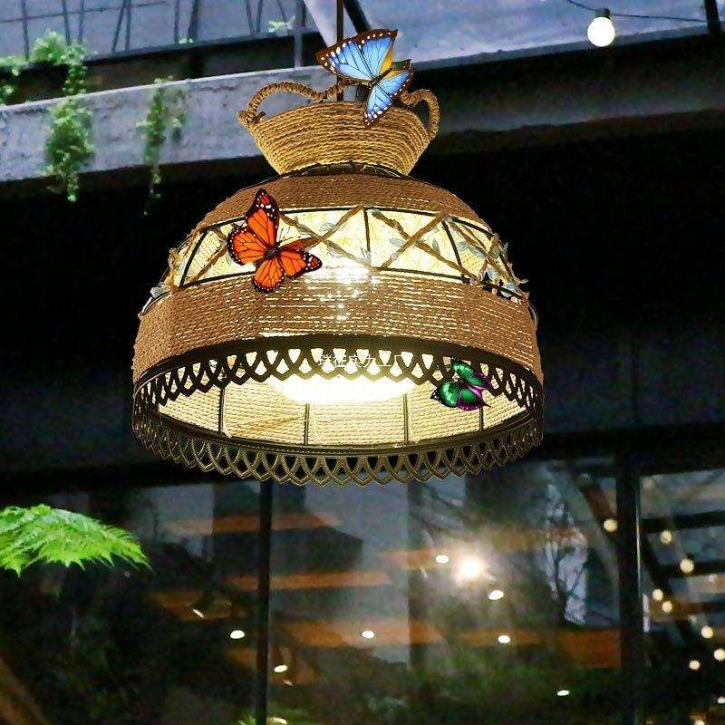 默庭吊灯手工艺术灯具烧烤店名宿火锅店茶餐厅中式餐吊灯藤艺灯饰