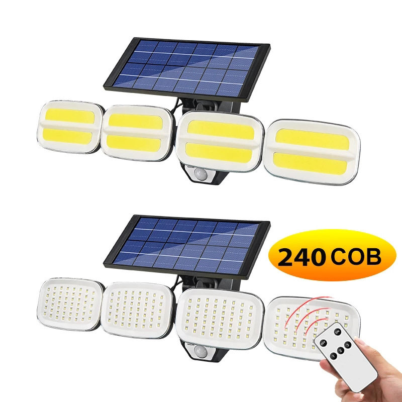 太阳能200LED四头人体感应壁灯